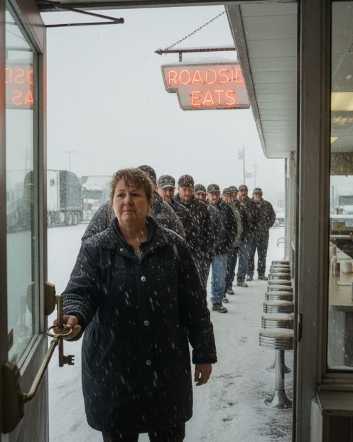 She Opened Her Diner to 12 Stranded Truckers… What Happened Next Changed a Whole Town