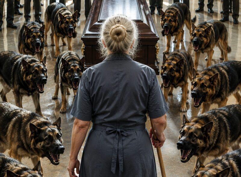 Twelve Military Dogs Refuse to Leave Coffin Until a Janitor Walks In